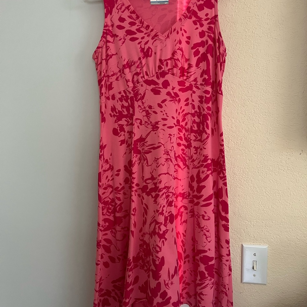 Columbia Vibrant Pink Floral Midi Dress